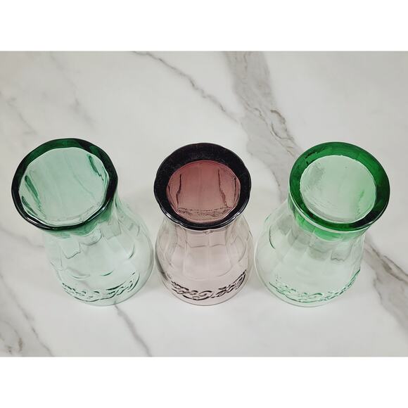 Coca Cola Libbey Drinking Glasses 16oz Embossed 6" Retro Glass Green Brown x3 - Picture 11 of 12